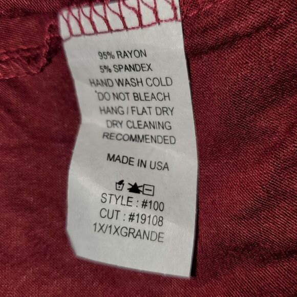 WINE red cardigan with ruffle sleeves 1X - Picture 6 of 6